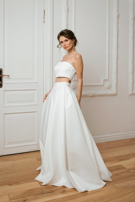 Crop top wedding dress • two piece wedding dress • alternative wedding dress